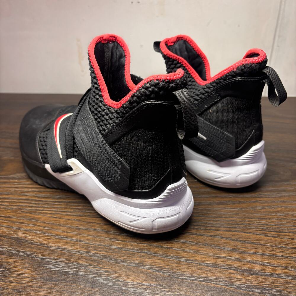 Nike LeBron Soldier 12 Bred US 12 Black Red Sneakers Athletic Shoes AO2609-001 - Picture 4 of 11